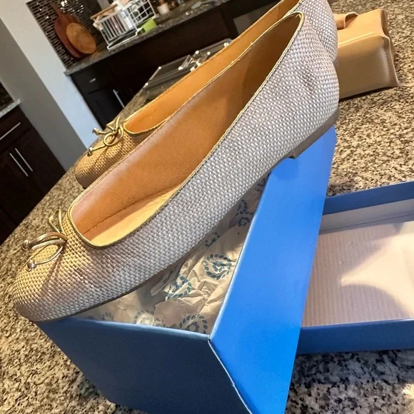 Jack Rogers 	Kenlyn Rattan Ballet   7.5 / NATURAL/PLATINUM - Picture 13 of 16